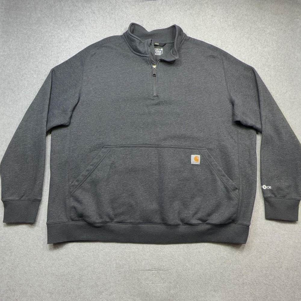 Carhartt Force Midweight 1/4 Zip Sweatshirt Men 3XL Gray Relaxed Fit Street Work